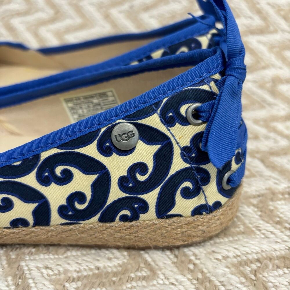 UGG Australia Women's Indah Marrakech Slip On Espadrille Yellow Blue Size 6.5 - Picture 5 of 8